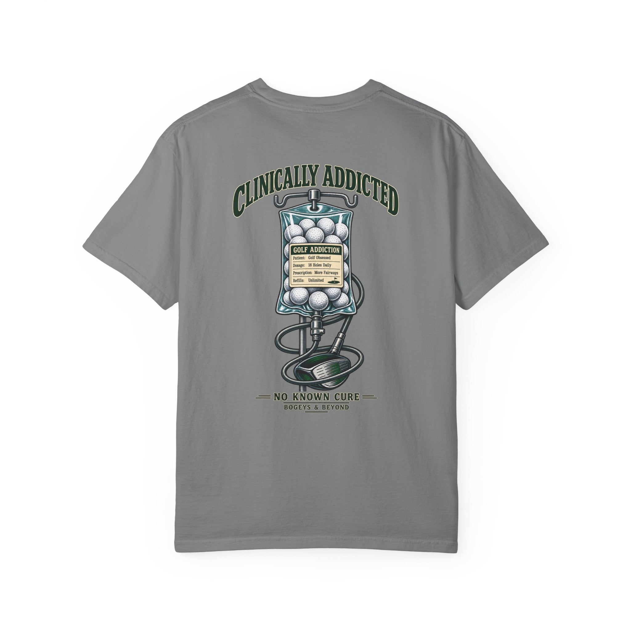 Clinically Addicted IV Drip Tee – Grey