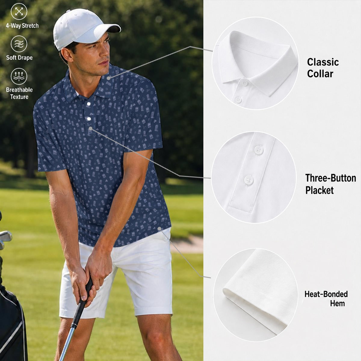 Clinically Addicted Performance Golf Polo Navy — Pre-Order