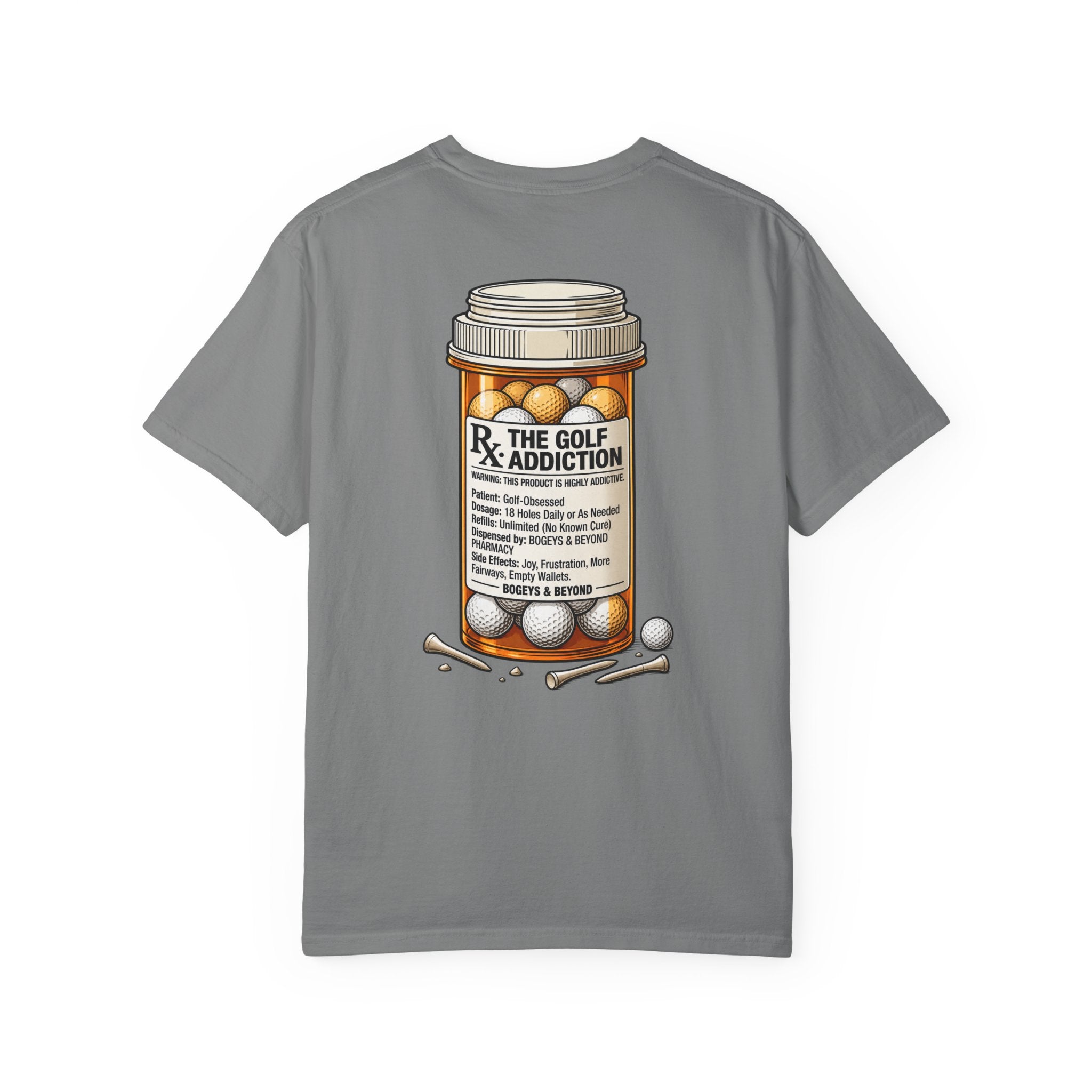 The Golf Addiction Prescription Tee - Grey